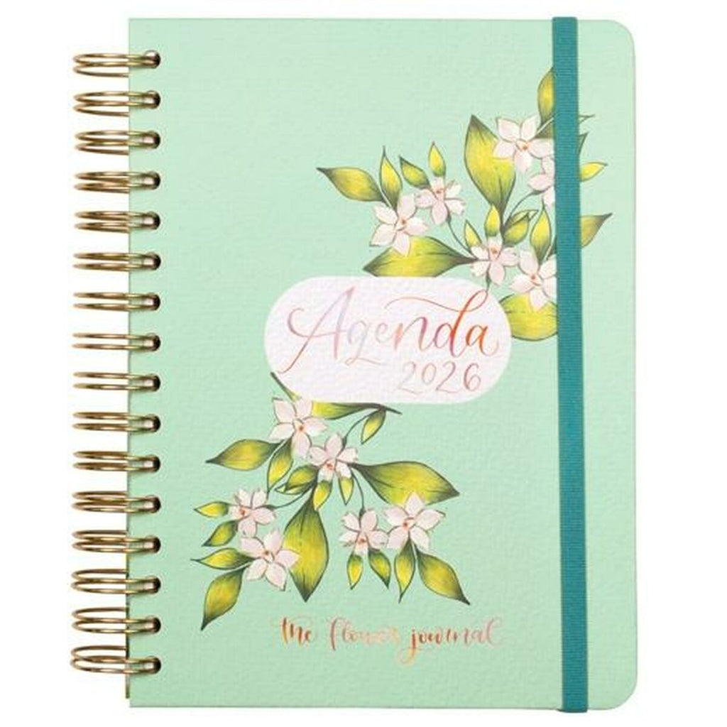 Diary Finocam THE FLOWER JOURNAL A5 15,5 x 21,2 cm Green 2026-0