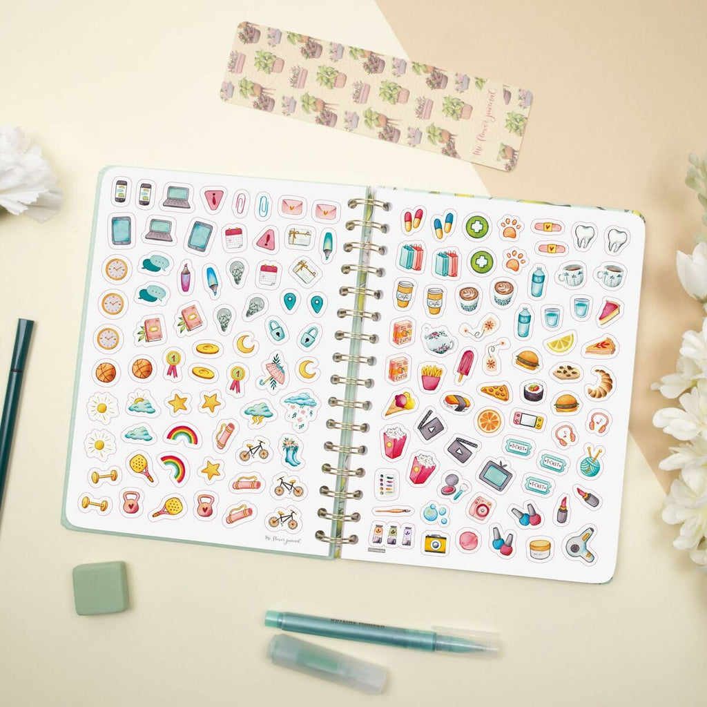 Diary Finocam THE FLOWER JOURNAL A5 15,5 x 21,2 cm Green 2026-6