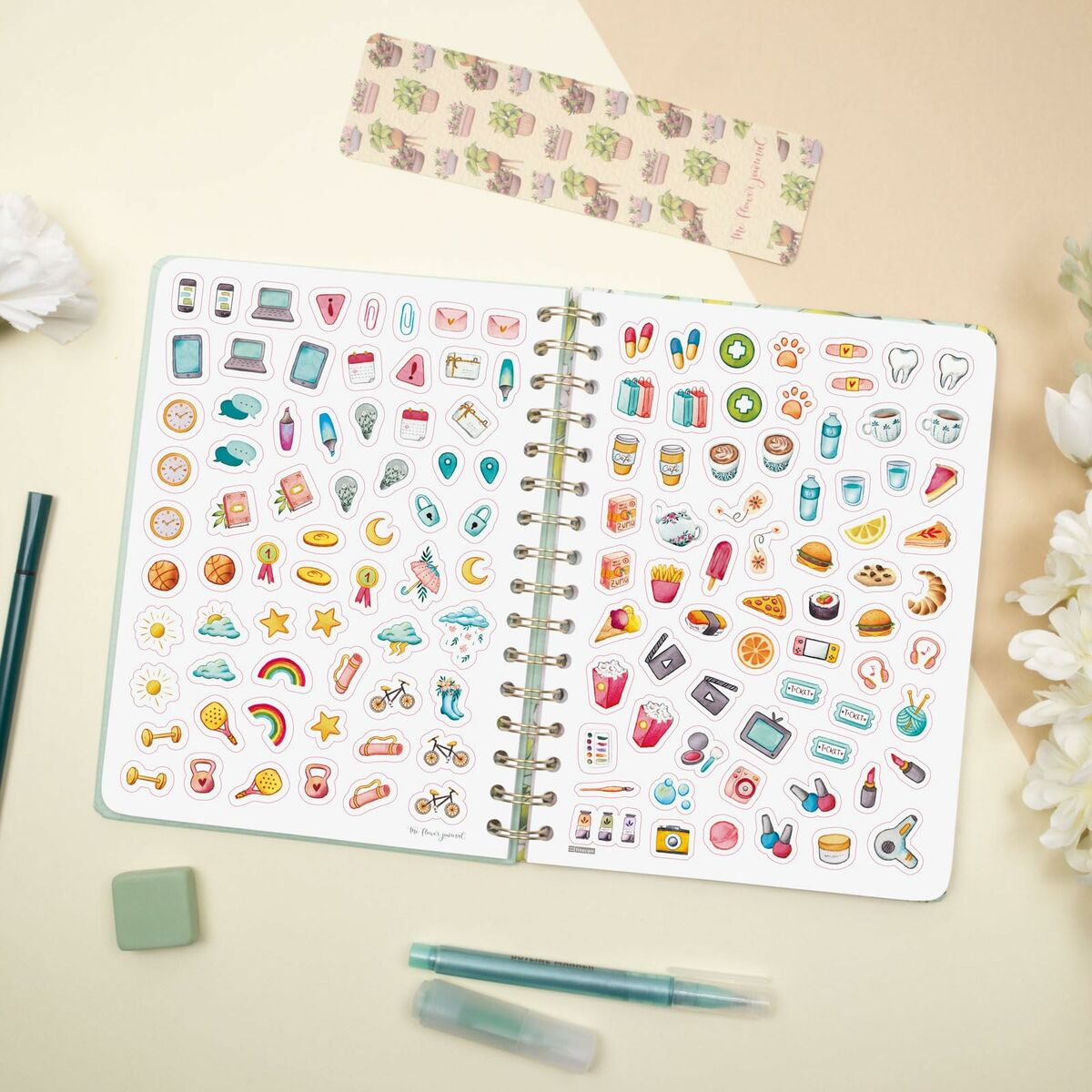 Diary Finocam THE FLOWER JOURNAL A5 15,5 x 21,2 cm Green 2026-6