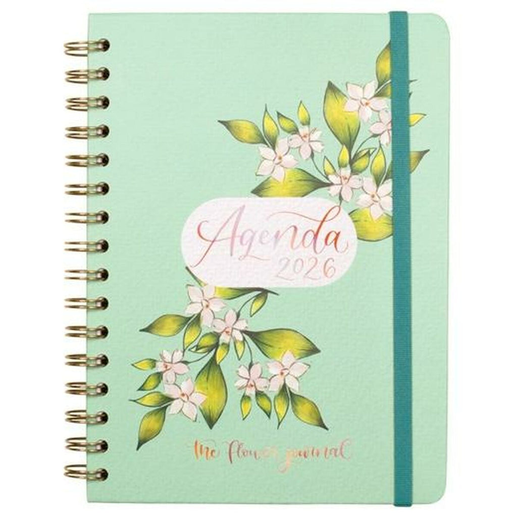Diary Finocam THE FLOWER JOURNAL A5 15,5 x 21,2 cm Green 2026-0
