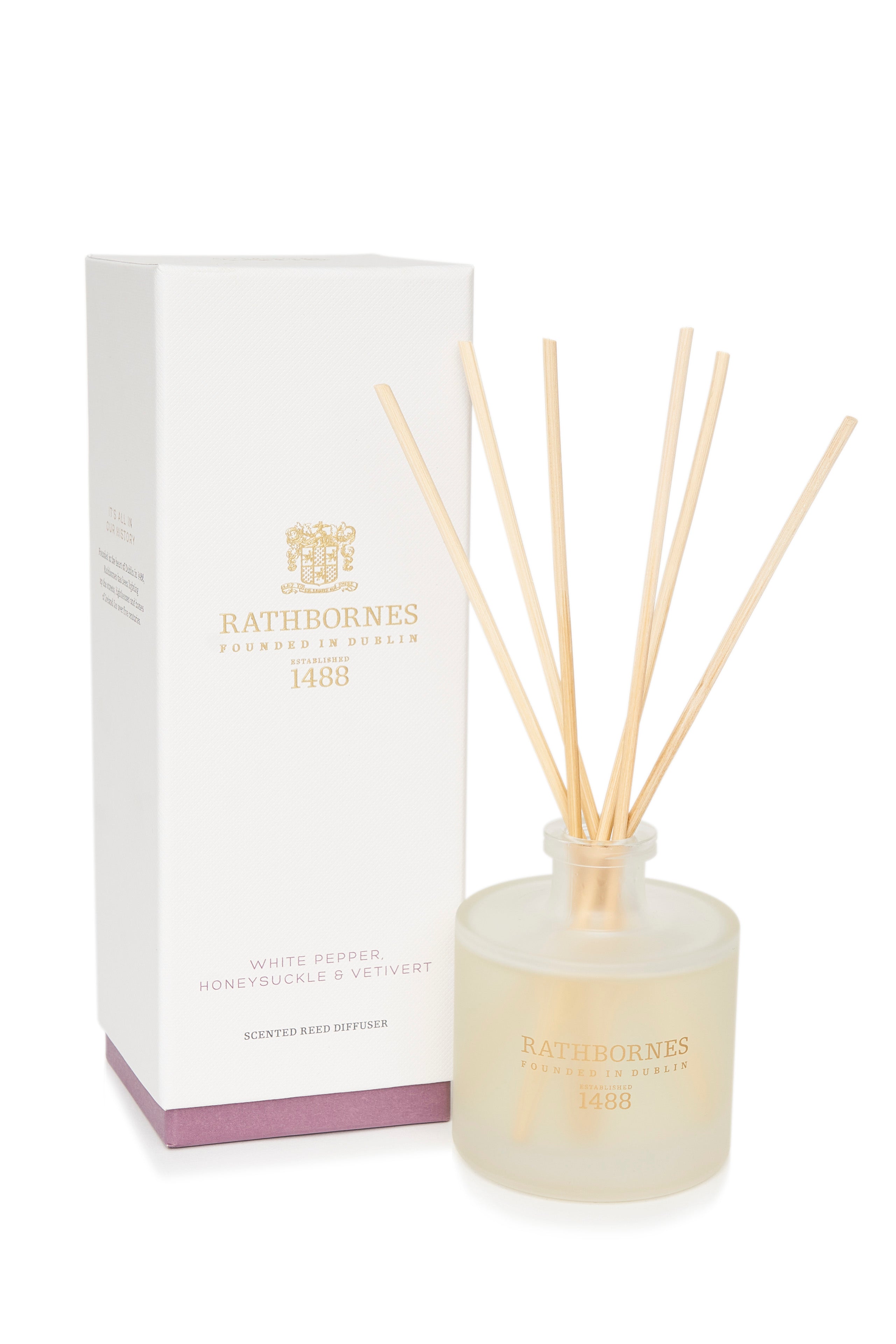White Pepper, Honeysuckle & Vetivert Scented Reed Diffuser-0