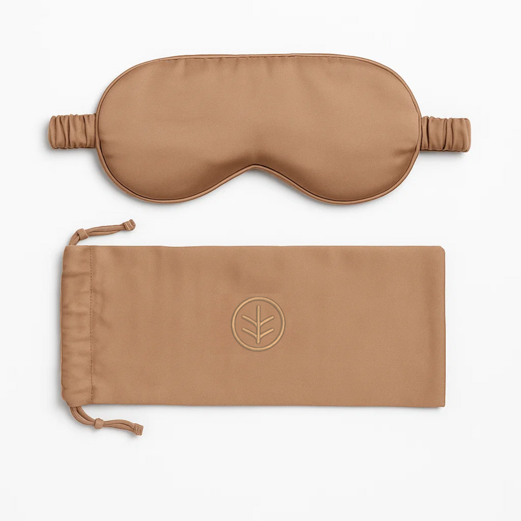 Essential Silk Sleep Eye Mask in Peach (Eucalyptus Silk)-0