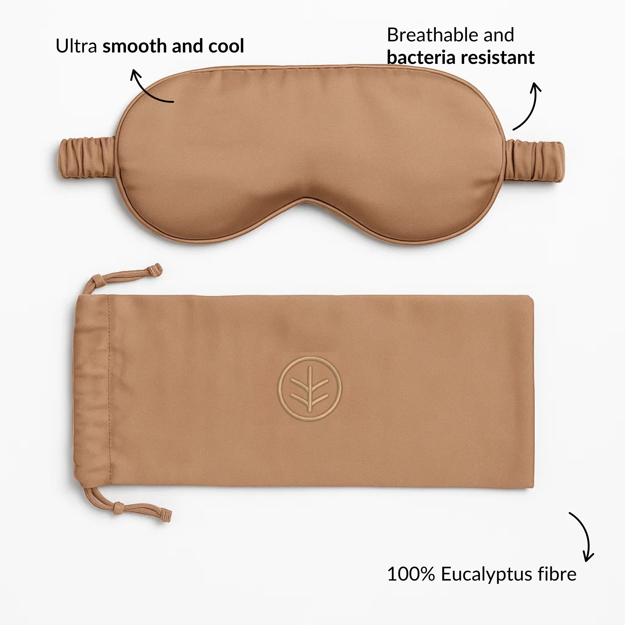 Essential Silk Sleep Eye Mask in Peach (Eucalyptus Silk)-1