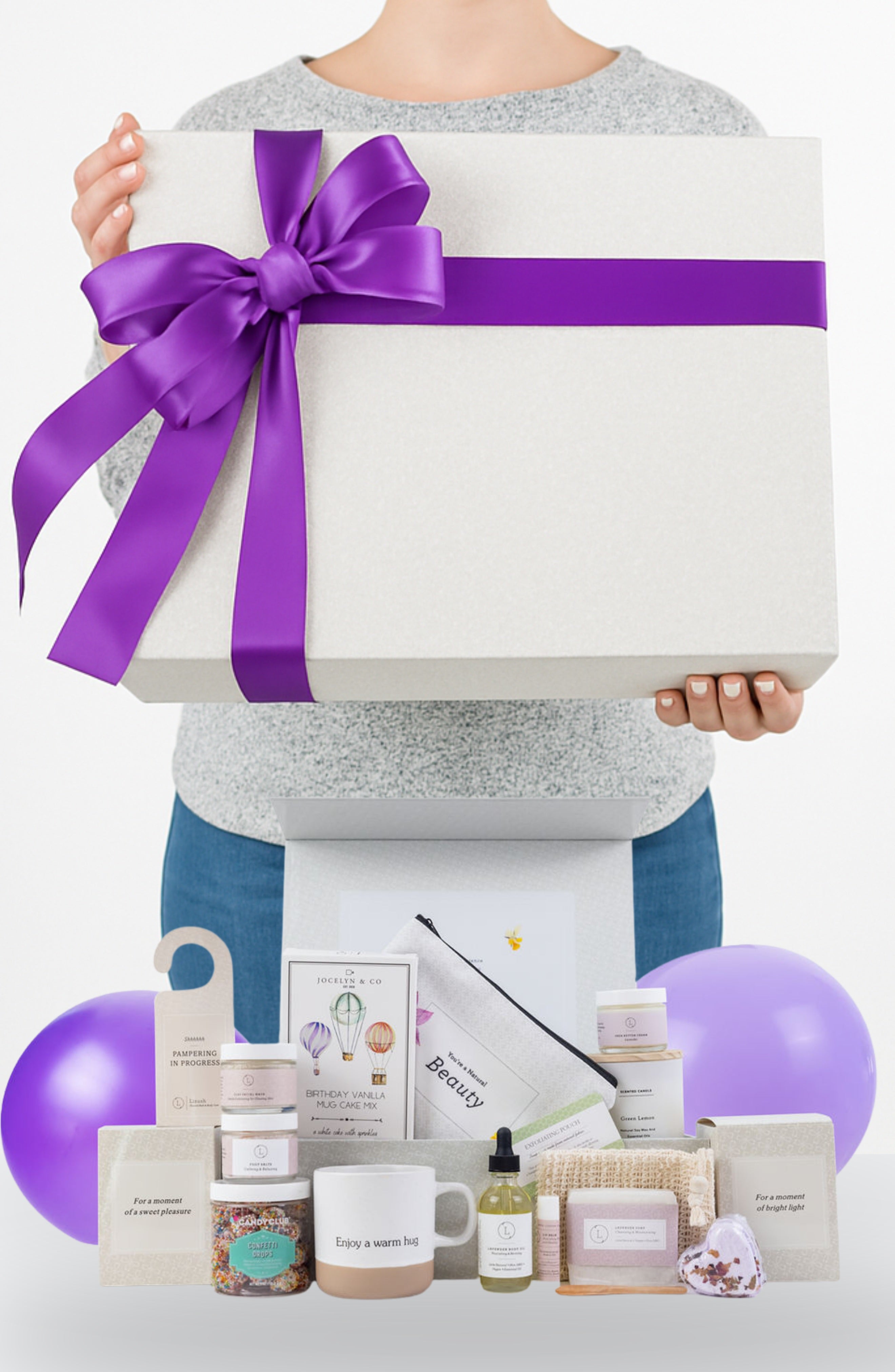 Birthday Gift Basket, Pampering Birthday Gift Box-1
