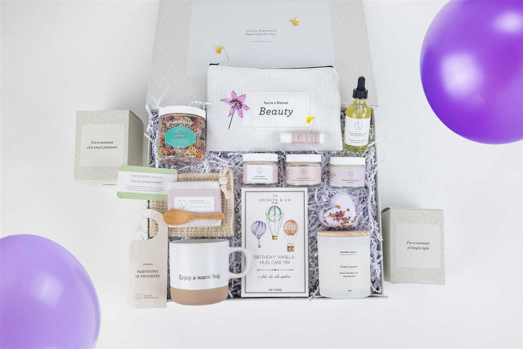 Birthday Gift Basket, Pampering Birthday Gift Box-5