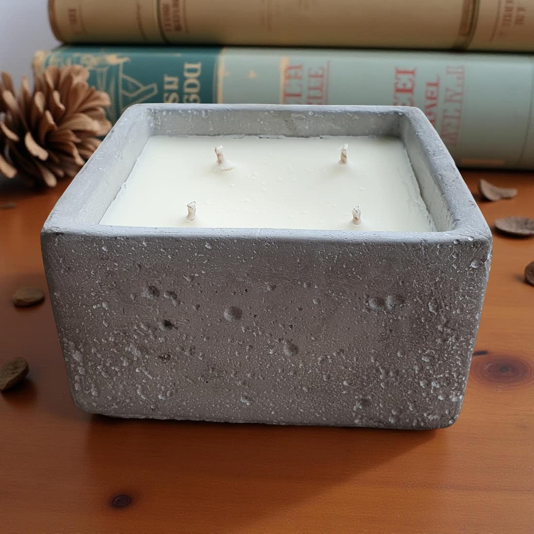 Concrete Square 4-Wick Candle-1