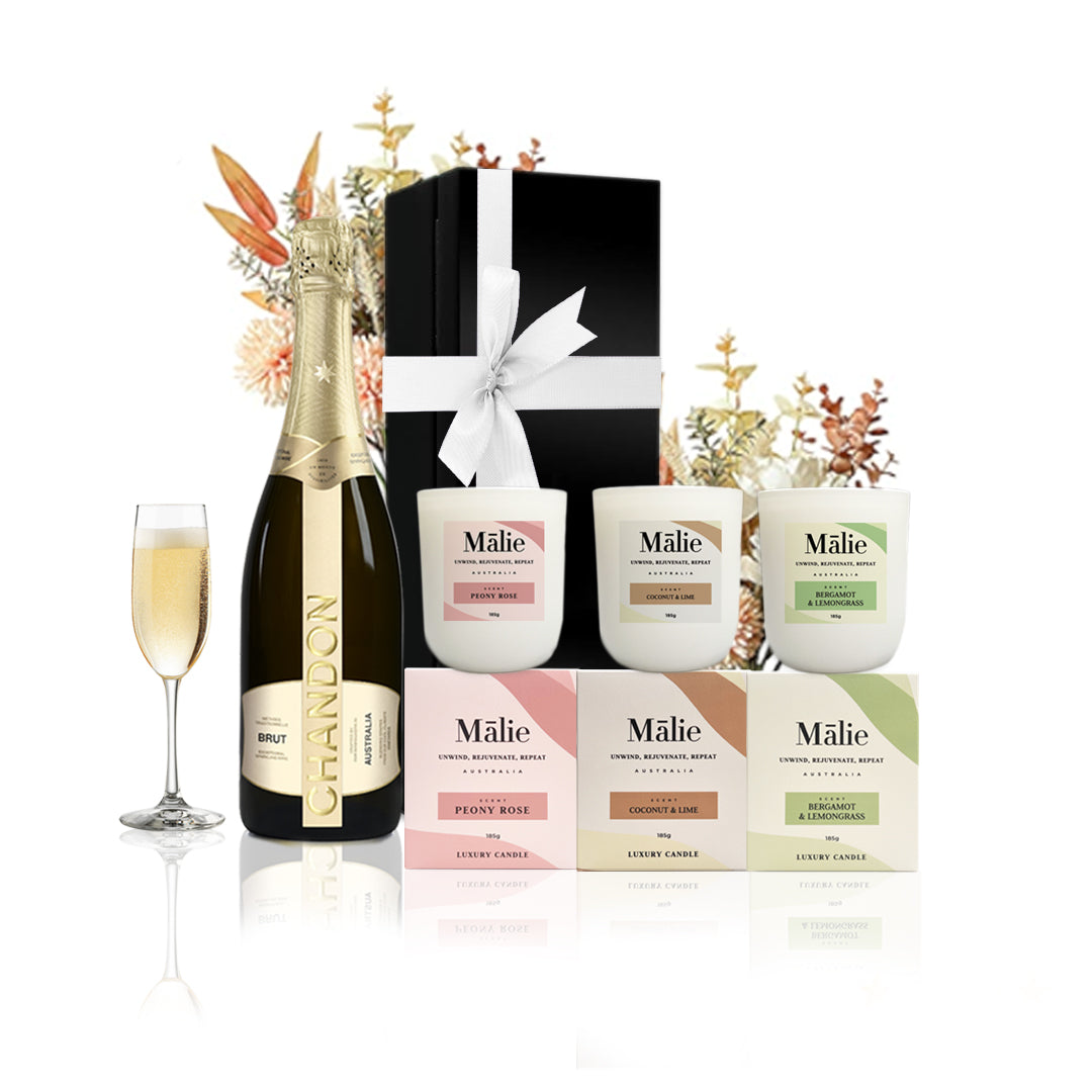 Champagne & Malie Soy Candles Gift Hamper-0